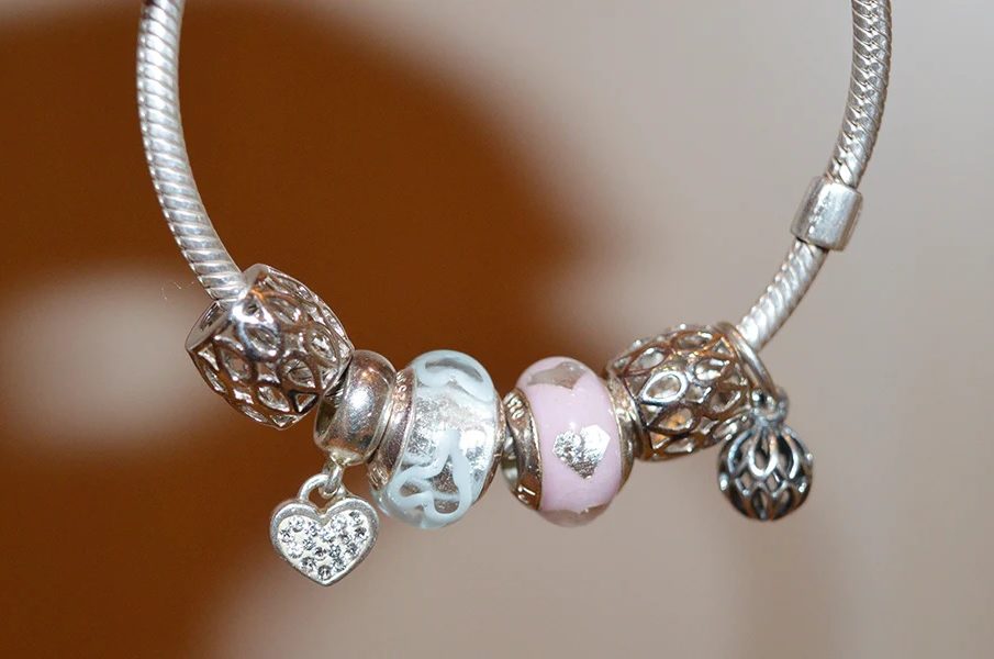 Silver Bracelets with Gold and Rose Gold