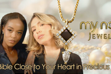 Bible Verse Gift Giving With Cross Pendant Necklace Worn by Model From My Nano Jewelry